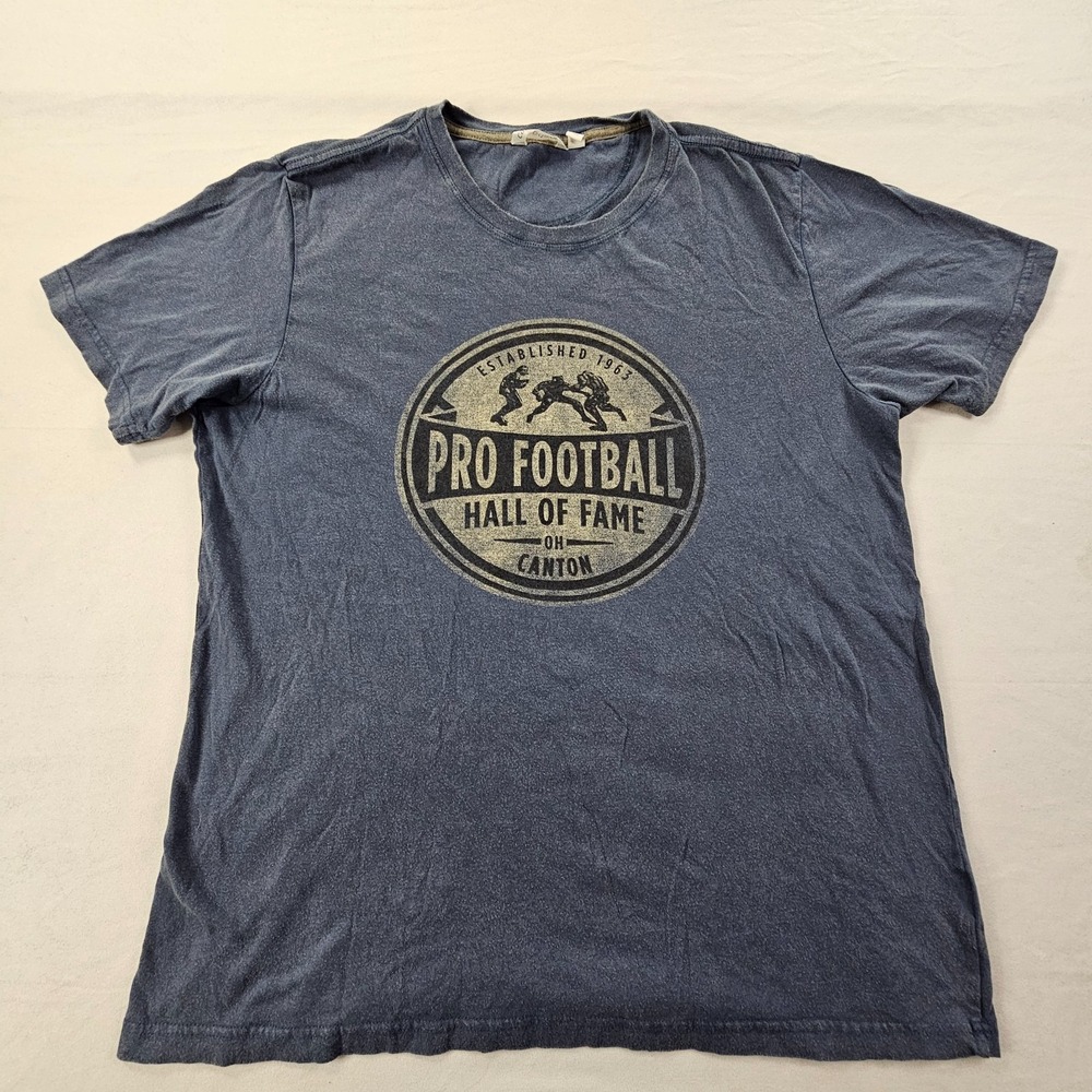 Pro Football Hall of Fame Canton OH Blue Short Sleeve Cotton T-Shirt Men's L